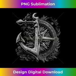 compass and anchor boating ocean sea retro vintage sailor - trendy sublimation digital download