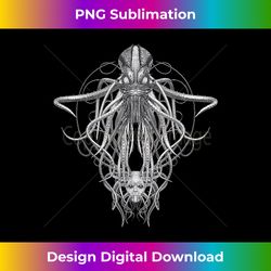 cthulhu monster in black and white retro vintage steampunk - premium sublimation digital download