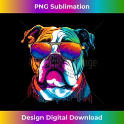 funny multicolor english bulldog face - elegant sublimation png download