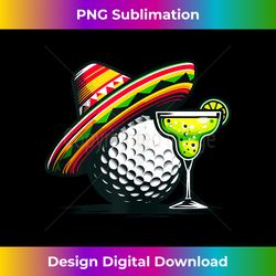 cinco de mayo golf ball with sombrero and margarita golfer - png transparent digital download file for sublimation