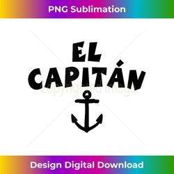 el capitan (black) sailing & boating captain - instant png sublimation download