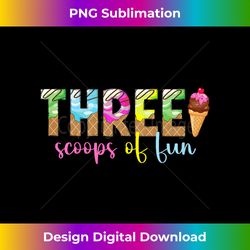 three scoops of fun ice cream 3rd birthday party - modern sublimation png file