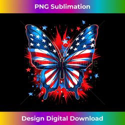 4th of july butterfly usa flag cute american girl - high-resolution png sublimation file