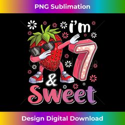 7 year old strawberry birthday girl sweet fruit 7th b-day - instant sublimation digital download