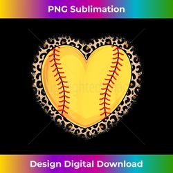 cute softball heart leopard print girls softball lover - modern sublimation png file