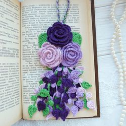 crochet hanging bouquet, flowers for creating jewelry and accessories, crochet flowers hanging