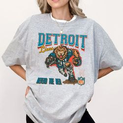 detroit lions vintage mascot unisex sweatshirt, nfl vintage shirt, gift for her, gift for him