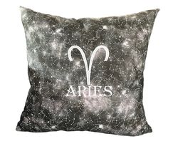 zodiac sign embroidered accent pillow cover