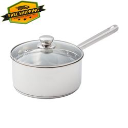 stainless steel 3-quart saucepan with straining lid - n1066