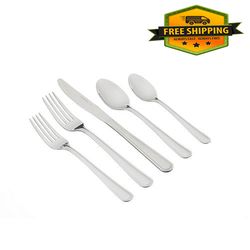 pearson 20 piece stainless steel flatware set, silver, service for 4 - n1126