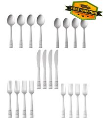 pierremont 20-piece stainless steel flatware set, silver, service for 4 - n1134