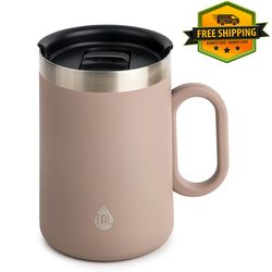 stainless steel brew coffee mug 15 fl oz, taupe - n916