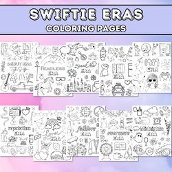 taylor swift eras coloring pages | instant download