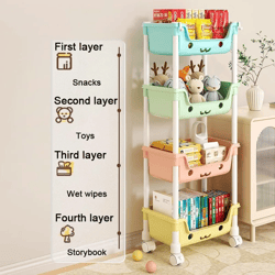 toy storage trolley bookshelf snack rack for children storage organizer bathroom accessories closet organizer kitchen