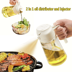 2in1 500ml plastic spray oil sprayer bottle spray oil dispenser oil jar cruet bbq kitchen baking roasting picnic kitchen