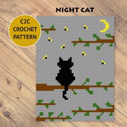 night cat c2c crochet pattern | pdf | digital