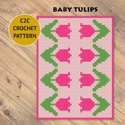 baby tulips c2c crochet pattern pdf digital
