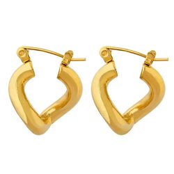 18k gold plated twist heart circle earring geometric irregular heart earring