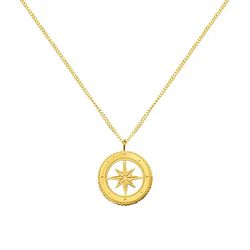 18k gold plated star circle pendant necklace octagram necklace jewelry for women