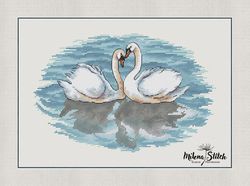 swans cross stitch pattern