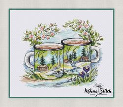 cozy spring cross stitch pattern