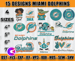 bundle 15 designs nfl miami dolphins embroidery, nfl miami dolphins logo embroidery, nfl embroidery files