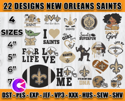 bundle 22 designs nfl new orleans saints embroidery, nfl new orleans saints logo embroidery, nfl embroidery files