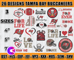 bundle 26 designs nfl tampa bay buccaneers embroidery, nfl tampa bay buccaneers logo embroidery, nfl embroidery files