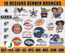 bundle 16 designs nfl denver broncos embroidery, nfl denver broncos logo embroidery, nfl embroidery files