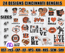 bundle 24 designs cincinnati bengals embroidery, nfl cincinnati bengals embroidery, nfl embroidery files