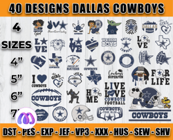 bundle 40 designs nfl dallas cowboys embroidery, nfl dallas cowboys logo embroidery, nfl embroidery files