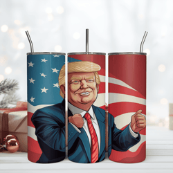 chibi donald trump 20oz sublimination skinny tumbler png