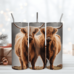 cow tumbler, cow 20oz tumbler, highland cow tumbler wrap png