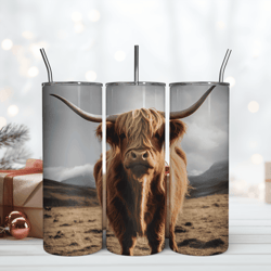 highland cow tumbler wrap 20oz skinny tumbler wrap png