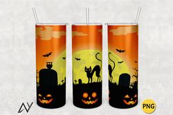 20oz skinny tumbler halloween day png