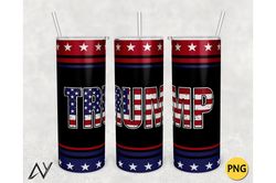 20oz skinny tumbler trump usa flag png