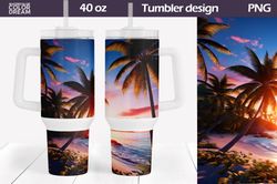 3d beach tumbler 40 oz