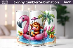 cute highland cow beach tumbler