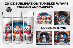 christmas snowman tumbler wrap 20oz png