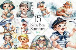 baby boy summer sublimation bundle png