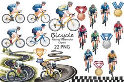 bicycle racing watercolor clipart png