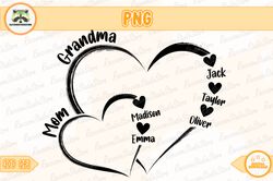 custom heart kid name grandma mom png png