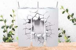 3d cracked wall tumbler wrap png