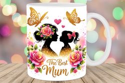 the best mum butterflies roses mug wrap png