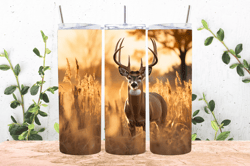 white-tailed buck deer tumbler wrap png