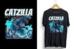 catzilla funny cat lover png sublimation