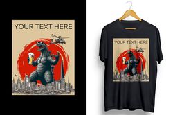 custom funny godzilla png sublimation png