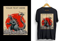 custom funny godzilla png sublimation