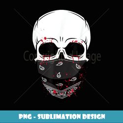 halloween skull with bandana tshirt - retro png sublimation digital download