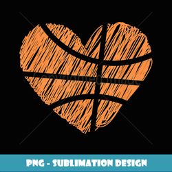 basketball heart scribble heart b-ball player eam valentine - png sublimation digital download